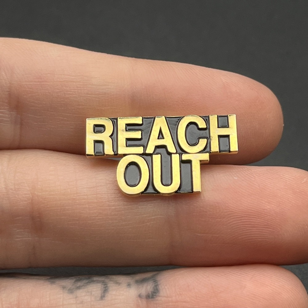 Reach Out Gold Tone Lapel Hat Pin